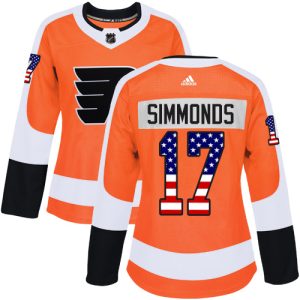 Amazing Adidas Flyers #17 Wayne Simmonds Orange Home Authentic USA Flag Women's Stitched NHL Jersey to complete your fan gear collection