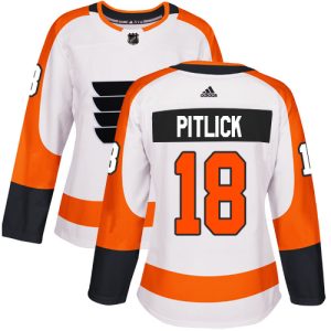Gorgeous Adidas Flyers #18 Tyler Pitlick White Road Authentic Women's Stitched NHL Jersey to stand out at the arena
