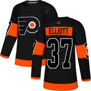 Stunning Adidas Flyers #37 Brian Elliott Black Alternate Authentic Stitched Youth NHL Jersey a must - have for collectors