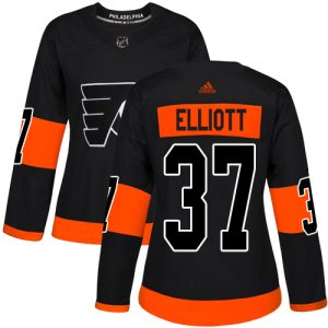 Stylish Adidas Flyers #37 Brian Elliott Black Alternate Authentic Women's Stitched NHL Jersey to complete your fan gear collection
