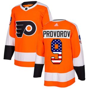 Stunning Adidas Flyers #9 Ivan Provorov Orange Home Authentic USA Flag Stitched Youth NHL Jersey a must - have for collectors