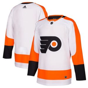 Sleek Adidas Flyers Blank White Road Authentic Stitched NHL Jersey for die - hard hockey fans