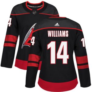Stylish Adidas Hurricanes #14 Justin Williams Black Alternate Authentic Women's Stitched NHL Jersey to stand out at the arena