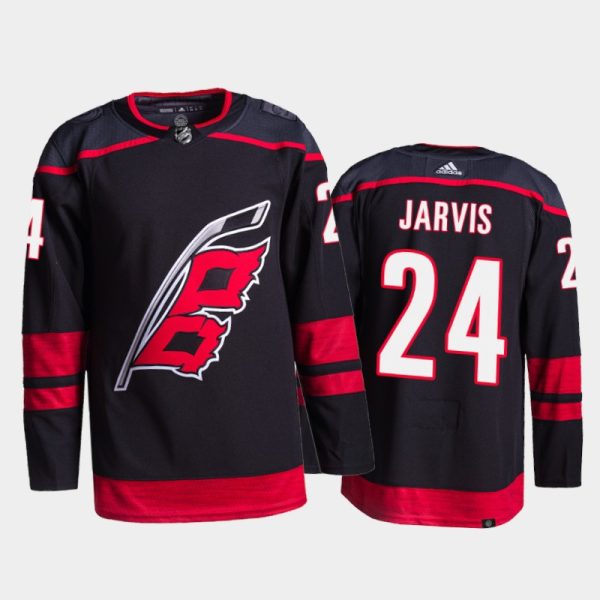 Stylish Adidas Hurricanes #24 Seth Jarvis Men's 2021 22 Alternate Authentic NHL Jersey Black for ultimate sports enthusiasts
