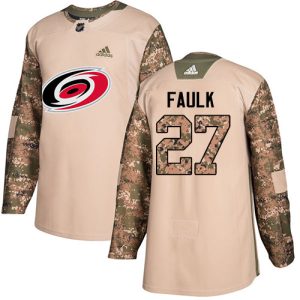 Impressive Adidas Hurricanes #27 Justin Faulk Camo Authentic 2017 Veterans Day Stitched NHL Jersey perfect for game days