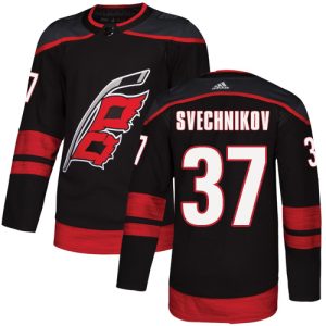 Stylish Adidas Hurricanes #37 Andrei Svechnikov Black Alternate Authentic Stitched NHL Jersey perfect for game days