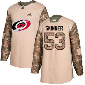 Amazing Adidas Hurricanes #53 Jeff Skinner Camo Authentic 2017 Veterans Day Stitched Youth NHL Jersey perfect for game days