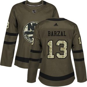 Fantastic Adidas Islanders #13 Mathew Barzal Green Salute to Service Women's Stitched NHL Jersey perfect for game days