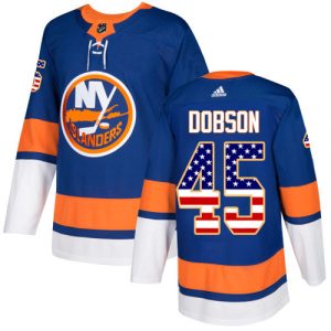 Impressive Adidas Islanders #45 Noah Dobson Royal Blue Home Authentic USA Flag Stitched NHL Jersey to complete your fan gear collection