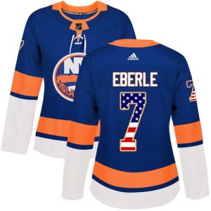 Stunning Adidas Islanders #7 Jordan Eberle Royal Blue Home Authentic USA Flag Women's Stitched NHL Jersey to stand out at the arena