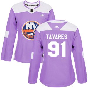 Gorgeous Adidas Islanders #91 John Tavares Purple Authentic Fights Cancer Women's Stitched NHL Jersey for ultimate sports enthusiasts