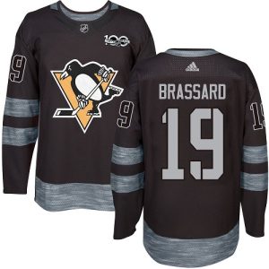 Sleek Adidas Penguins #19 Derick Brassard Black 1917 2017 100th Anniversary Stitched NHL Jersey perfect for game days