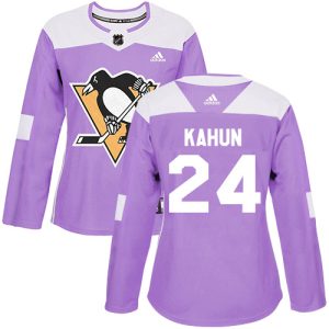 Gorgeous Adidas Penguins #24 Dominik Kahun Purple Authentic Fights Cancer Women's Stitched NHL Jersey for ultimate sports enthusiasts