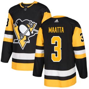 Sleek Adidas Penguins #3 Olli Maatta Black Home Authentic Stitched NHL Jersey to show your team spirit
