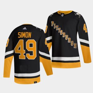 Stylish Adidas Penguins #49 Dominik Simon Men's 2021 22 Alternate Authentic NHL Jersey Black perfect for game days