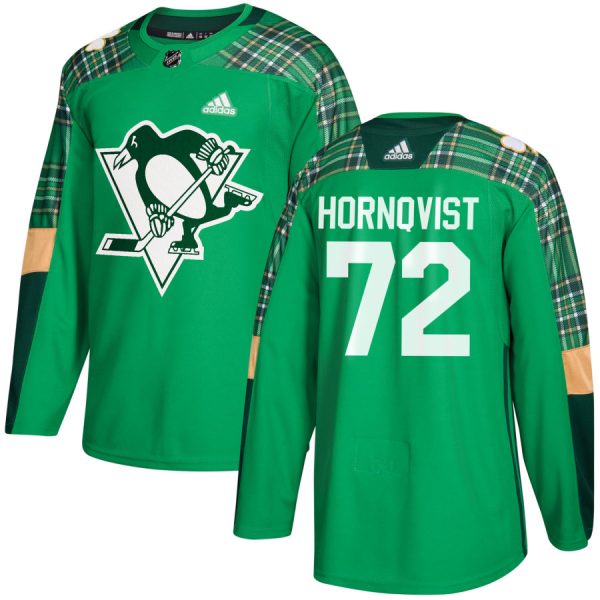 Sleek Adidas Penguins #72 Patric Hornqvist adidas Green St. Patrick's Day Authentic Practice Stitched NHL Jersey perfect for game days