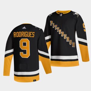 Amazing Adidas Penguins #9 Evan Rodrigues Men's 2021 22 Alternate Authentic NHL Jersey Black perfect for game days