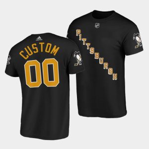 Stunning Adidas Penguins Custom Black Alternate Throwback 90s NHL T Shirt perfect for game days
