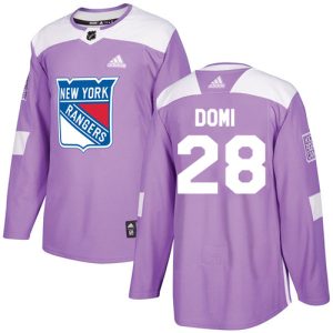 Fantastic Adidas Rangers #28 Tie Domi Purple Authentic Fights Cancer Stitched NHL Jersey for die - hard hockey fans
