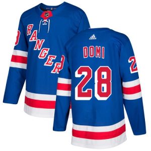 Gorgeous Adidas Rangers #28 Tie Domi Royal Blue Home Authentic Stitched NHL Jersey for ultimate sports enthusiasts