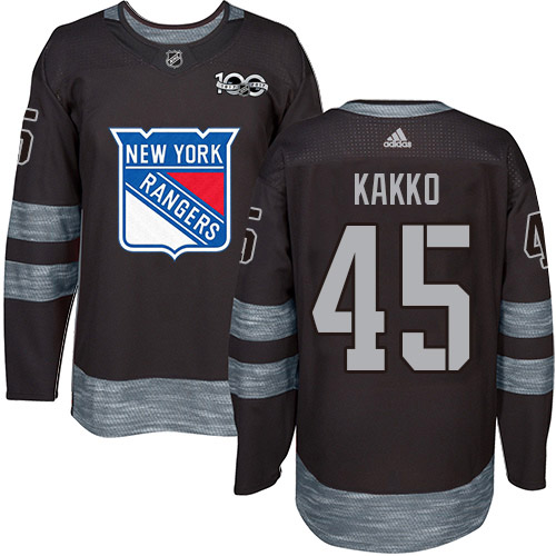 Sleek Adidas Rangers #45 Kappo Kakko Black 1917 2017 100th Anniversary Stitched NHL Jersey for ultimate sports enthusiasts