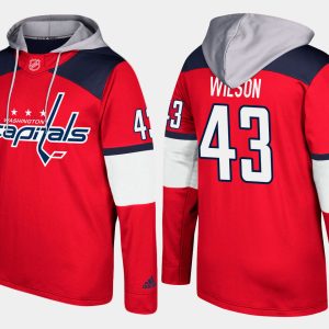 Stunning Capitals #43 Tom Wilson Red Name And Number Hoodie perfect for game days