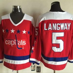 Stunning Capitals #5 Rod Langway Red Alternate CCM Throwback Stitched NHL Jersey for die - hard hockey fans