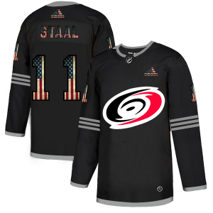 Stunning Carolina Hurricanes #11 Jordan Staal Adidas Men's Black USA Flag Limited NHL Jersey a must - have for collectors