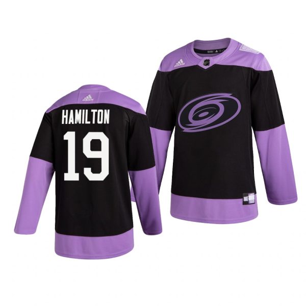 Stylish Carolina Hurricanes #19 Dougie Hamilton Adidas Men's Hockey Fights Cancer Practice NHL Jersey Black perfect for game days