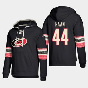 Gorgeous Carolina Hurricanes #44 Calvin De Haan Black adidas Lace Up Pullover Hoodie to show your team spirit
