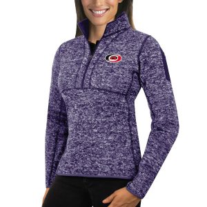 Amazing Carolina Hurricanes Antigua Women's Fortune 1/2 Zip Pullover Sweater Purple a must - have for collectors