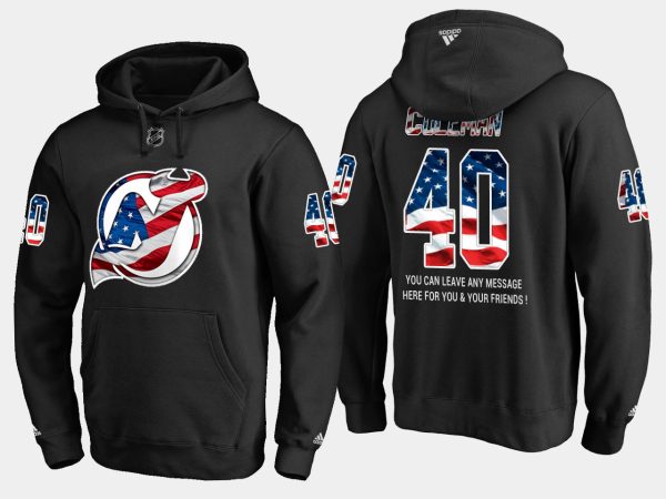 Fantastic Devils #40 Blake Coleman NHL Banner Wave Usa Flag Black Hoodie to complete your fan gear collection