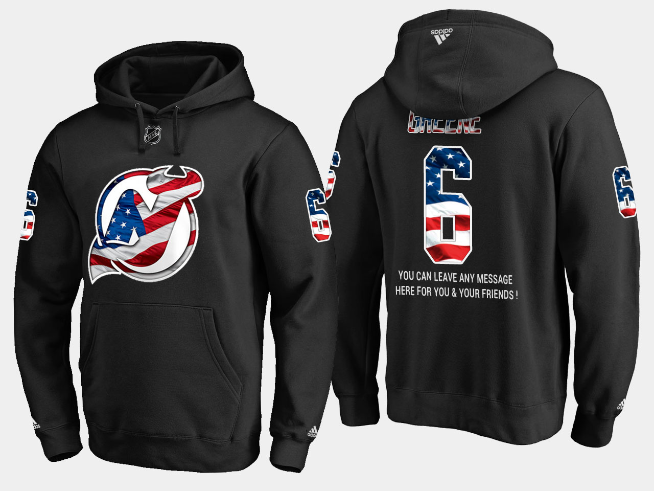 Stylish Devils #6 Andy Greene NHL Banner Wave Usa Flag Black Hoodie a must - have for collectors