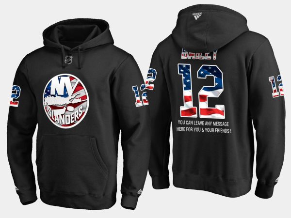 Impressive Islanders #12 Josh Bailey NHL Banner Wave Usa Flag Black Hoodie to stand out at the arena
