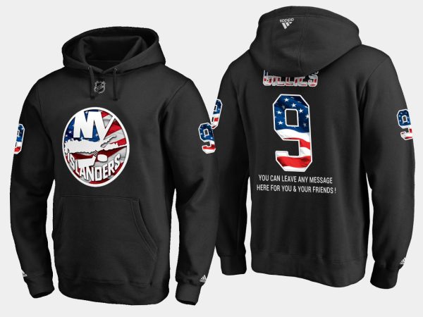 Stunning Islanders #9 Clark Gillies NHL Banner Wave Usa Flag Black Hoodie a must - have for collectors