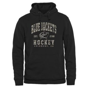 Unique Men's Columbus Blue Jackets Black Camo Stack Pullover Hoodie to show your team spirit