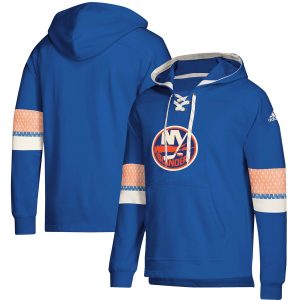 Stunning New York Islanders adidas Jersey Lace Up Pullover Hoodie Royal to stand out at the arena