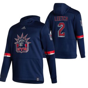 Stylish New York Rangers #2 Brian Leetch Adidas Reverse Retro Pullover Hoodie Navy to show your team spirit