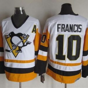 Stunning Penguins #10 Ron Francis White/Black CCM Throwback Stitched NHL Jersey for die - hard hockey fans