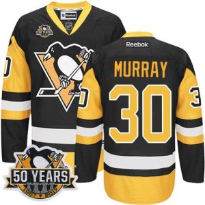 Sleek Penguins #30 Matt Murray Black Alternate 50th Anniversary Stitched NHL Jersey perfect for game days
