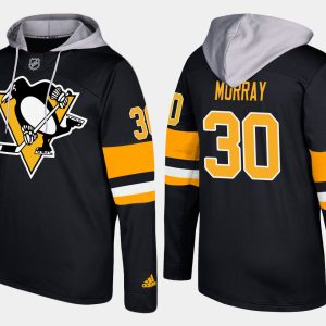 Sleek Penguins #30 Matt Murray Black Name And Number Hoodie perfect for game days