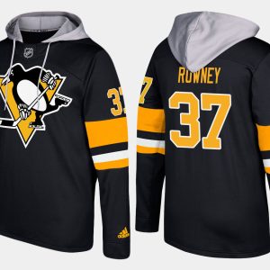 Unique Penguins #37 Carter Rowney Black Name And Number Hoodie a must - have for collectors