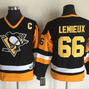 Sleek Penguins #66 Mario Lemieux Black CCM Throwback Stitched Youth NHL Jersey to complete your fan gear collection