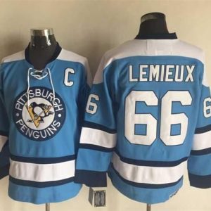Stunning Penguins #66 Mario Lemieux Blue Alternate CCM Throwback Stitched NHL Jersey to stand out at the arena