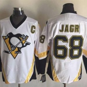 Unique Penguins #68 Jaromir Jagr White CCM Throwback Stitched NHL Jersey for die - hard hockey fans