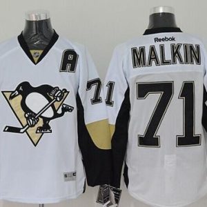Sleek Penguins #71 Evgeni Malkin White Stitched NHL Jersey to show your team spirit