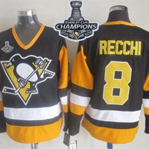 Unique Penguins #8 Mark Recchi Black CCM Throwback 2017 Stanley Cup Finals Champions Stitched NHL Jersey to show your team spirit