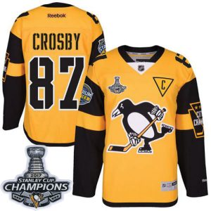 Gorgeous Penguins #87 Sidney Crosby Gold 2017 Stadium Series Stanley Cup Finals Champions Stitched NHL Jersey for ultimate sports enthusiasts