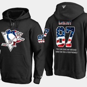 Fantastic Penguins #87 Sidney Crosby NHL Banner Wave Usa Flag Black Hoodie to complete your fan gear collection