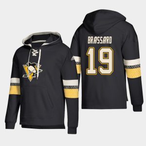 Gorgeous Pittsburgh Penguins #19 Derick Brassard Black adidas Lace Up Pullover Hoodie to show your team spirit